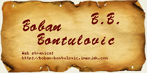 Boban Bontulović vizit kartica
